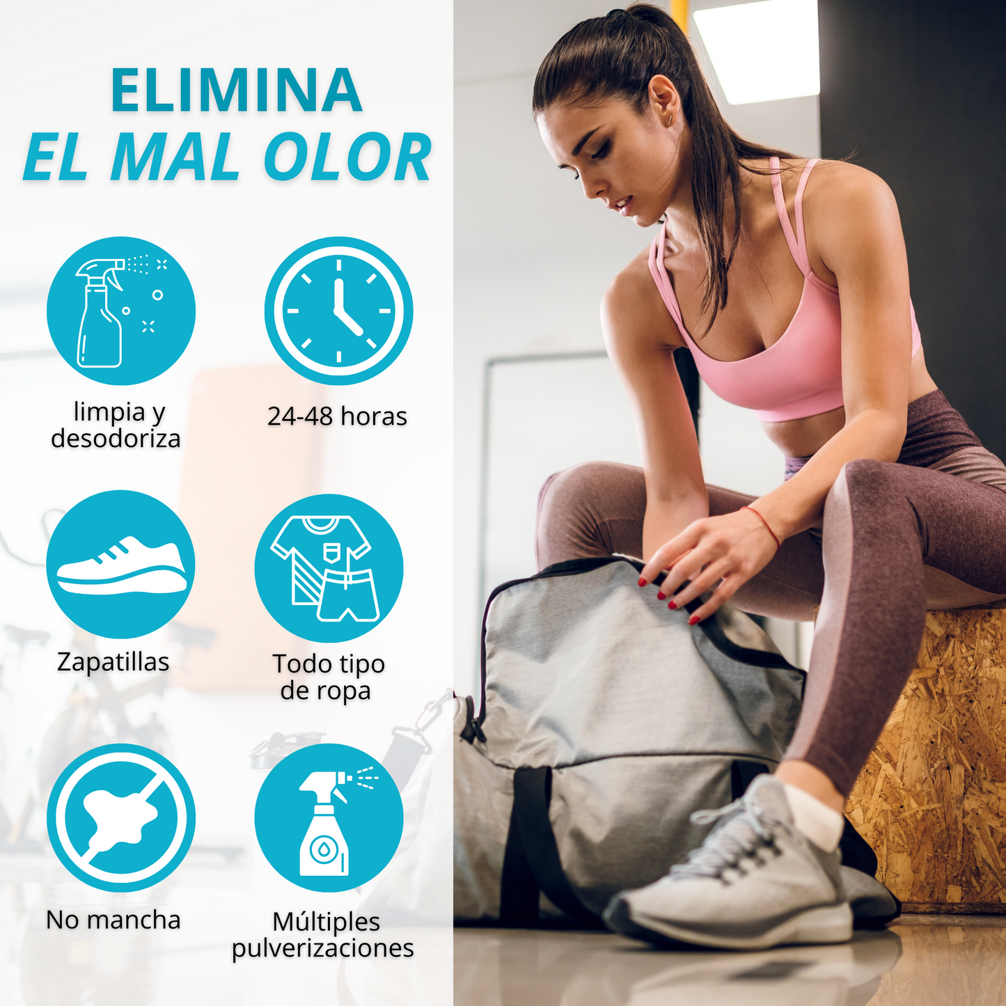 EOS - (1 litro) Eliminador de olores deportivos especializado en ropa y calzado
