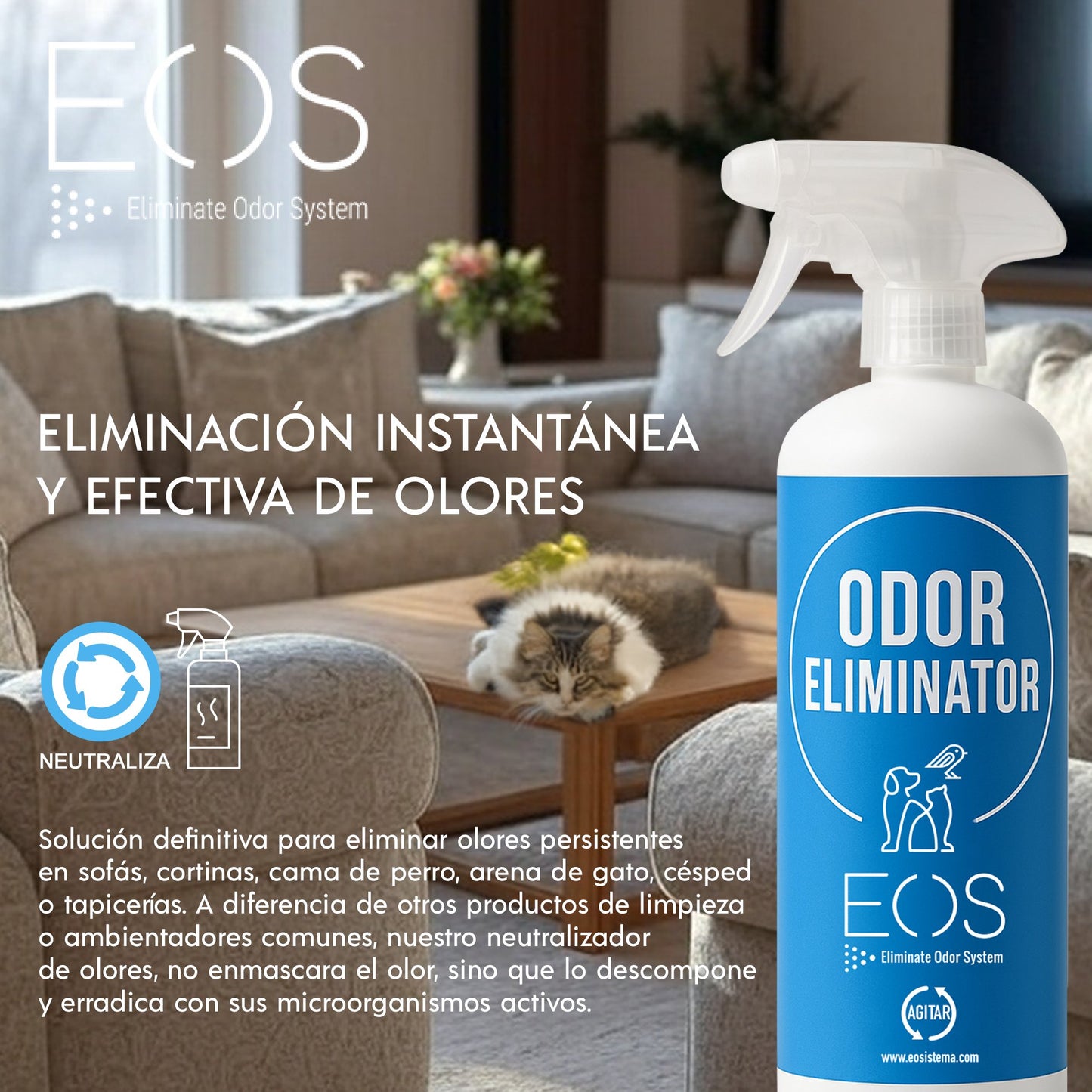 EOS Mascotas | Eliminador de olor para mascotas (1L)