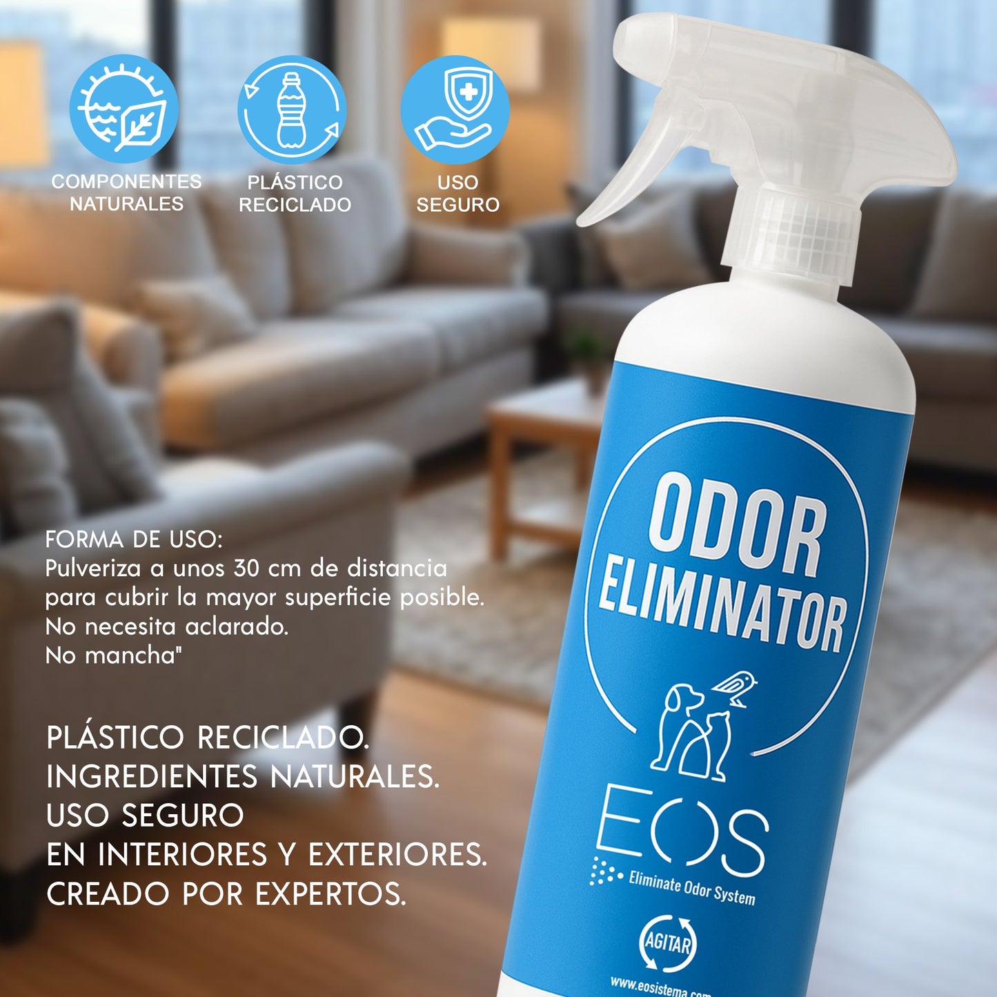 EOS Mascotas | Eliminador de olor para mascotas (1L)