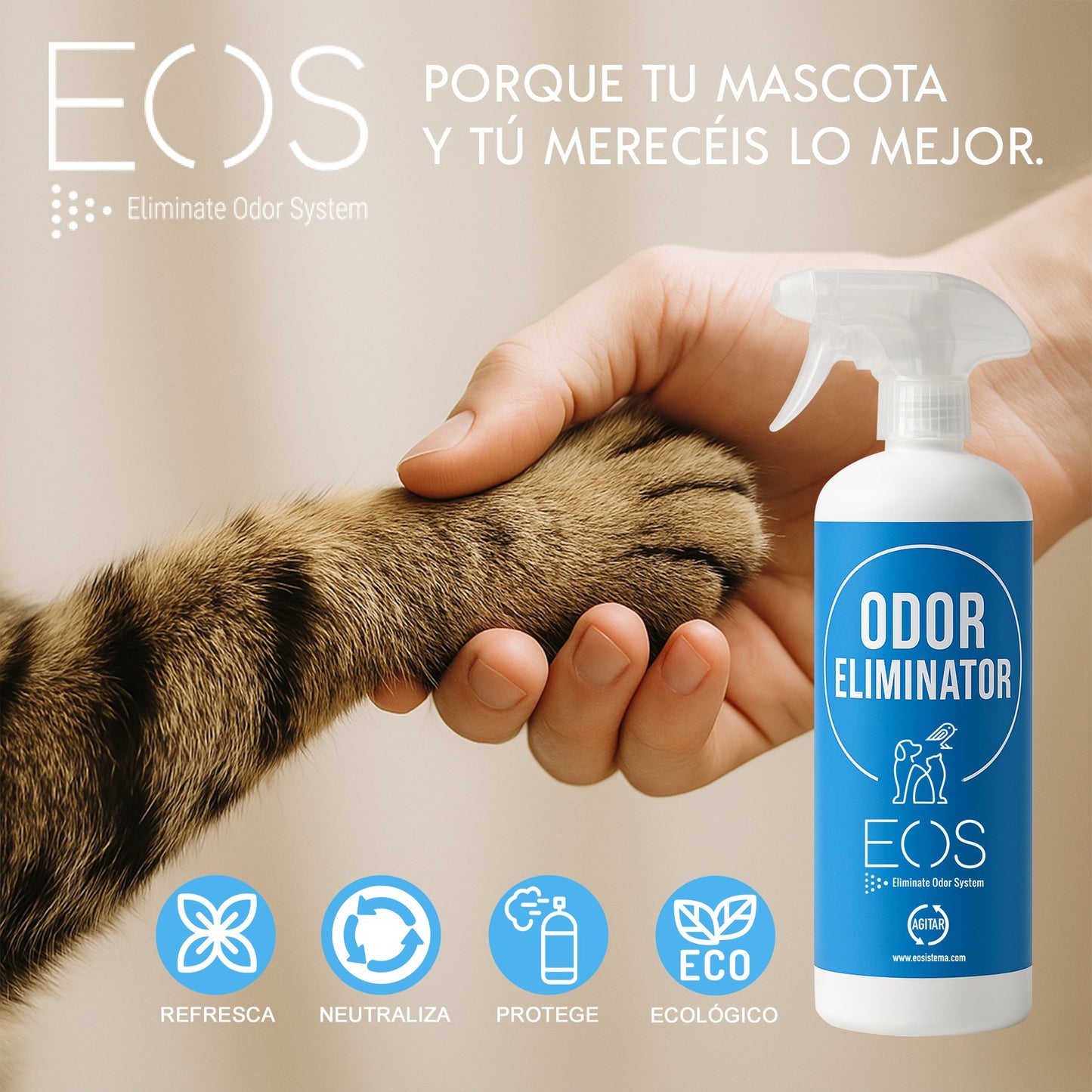 EOS Mascotas | Eliminador de olor para mascotas (1L)